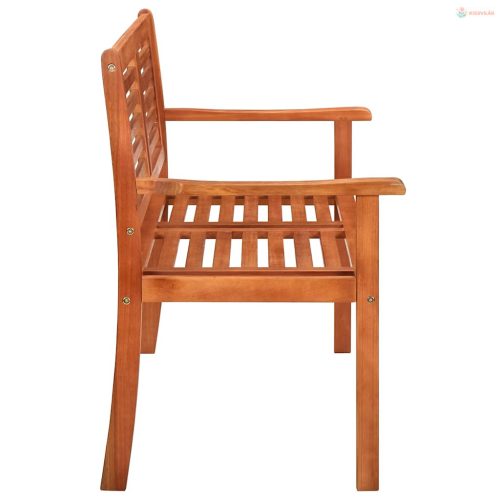 2 személyes tömör eukaliptuszfa kerti pad párnával 120 cm