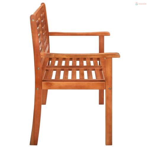 2 személyes tömör eukaliptuszfa kerti pad párnával 120 cm