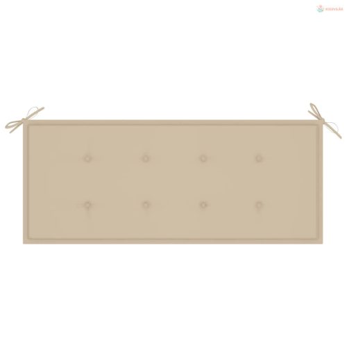 2 személyes tömör eukaliptuszfa kerti pad párnával 120 cm