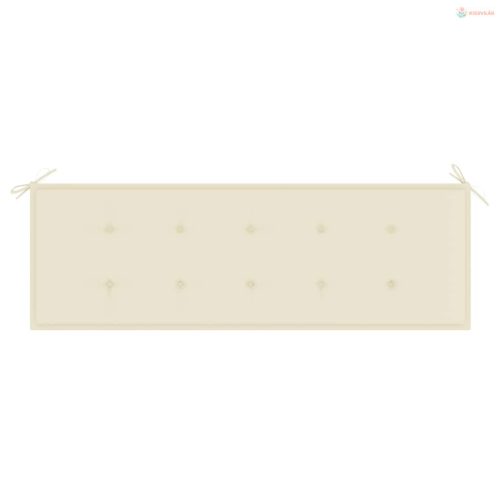 3 személyes tömör eukaliptuszfa kerti pad párnával 150 cm