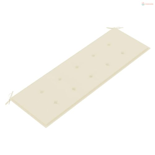 3 személyes tömör eukaliptuszfa kerti pad párnával 150 cm