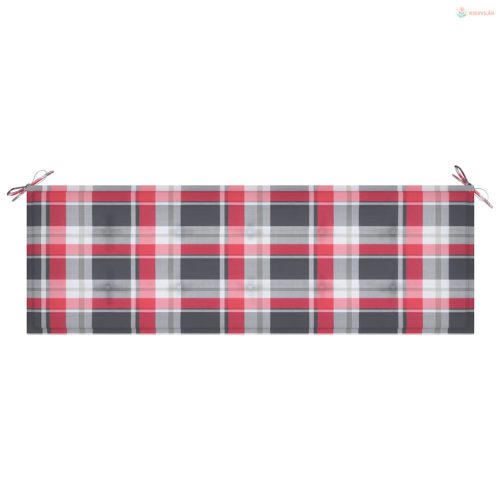 3 személyes tömör eukaliptuszfa kerti pad párnával 150 cm