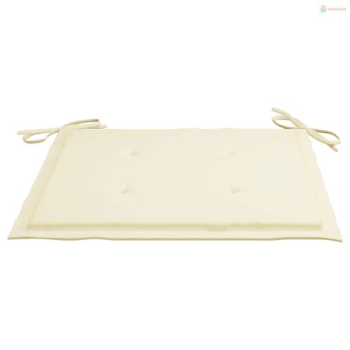 3 részes összecsukható tömör tíkfa étkezőgarnitúra párnákkal