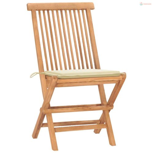 3 részes összecsukható tömör tíkfa étkezőgarnitúra párnákkal