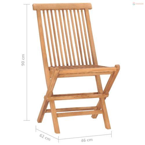 3 részes összecsukható tömör tíkfa étkezőgarnitúra párnákkal