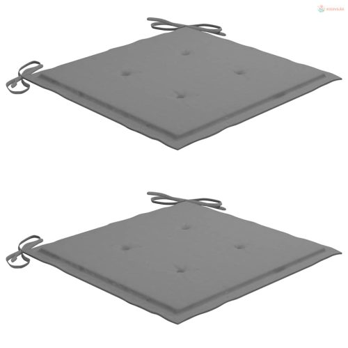 3 részes tömör tíkfa bisztrószett szürke párnákkal