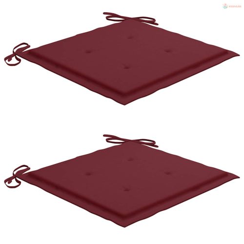 3 részes tömör tíkfa bisztrószett bordó párnákkal