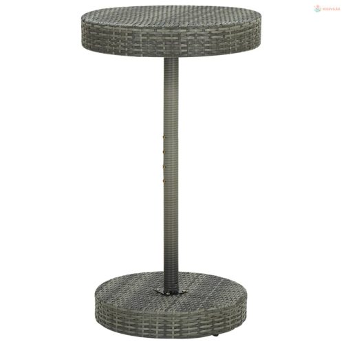 3 részes szürke polyrattan kerti bárszett párnákkal