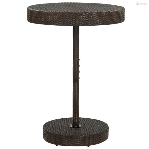 5 részes barna polyrattan kerti bárszett párnákkal