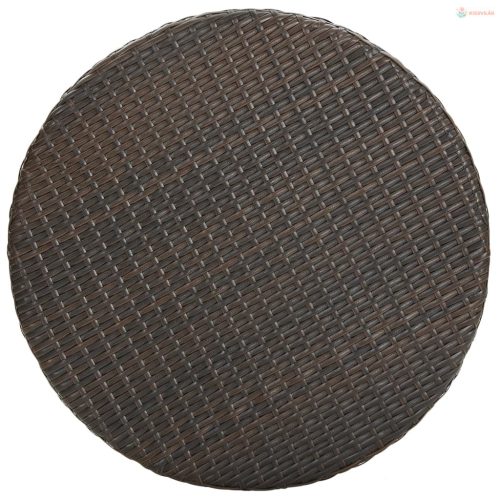 5 részes barna polyrattan kerti bárszett párnákkal