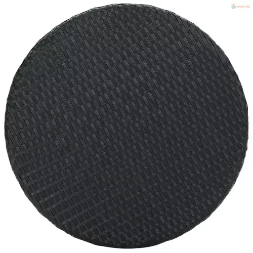 3 részes fekete polyrattan kültéri bárszett párnákkal