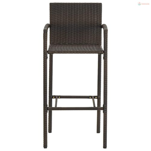 5 részes barna polyrattan kerti bárszett