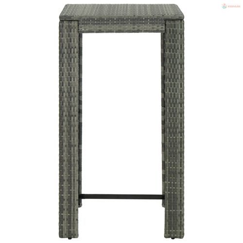 3 részes szürke polyrattan kerti bárszett párnákkal