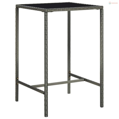 3 részes szürke polyrattan kerti bárszett