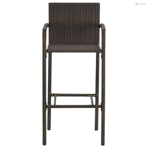 5 részes barna polyrattan kerti bárszett