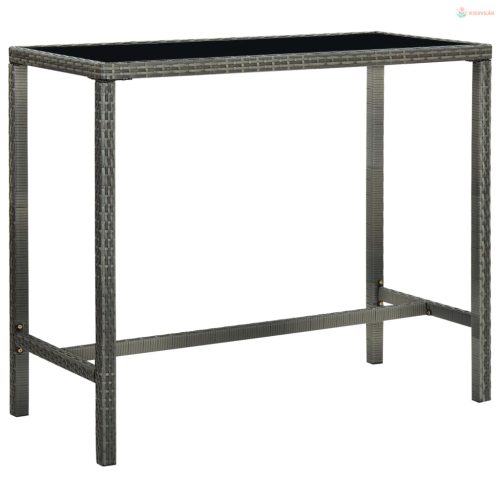5 darabos szürke polyrattan kerti bárszett