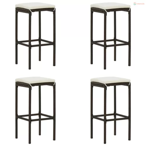 5 részes barna kerti bárszett párnákkal