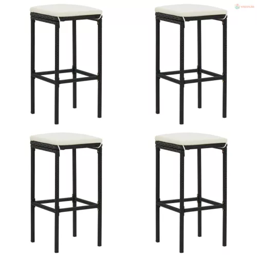 5 részes fekete kerti bárszett párnákkal