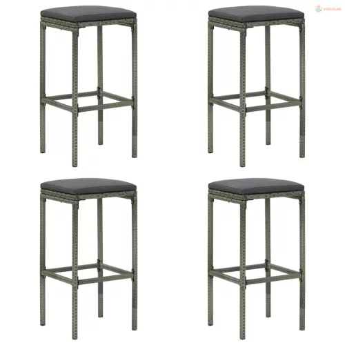 5 részes szürke kerti bárszett párnákkal