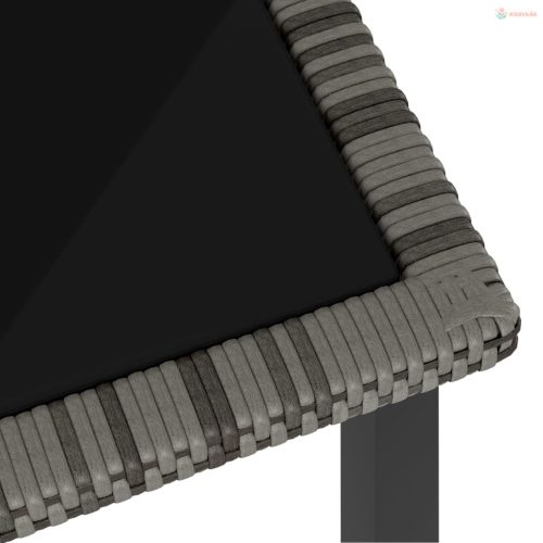 5 részes szürke polyrattan kerti étkezőgarnitúra