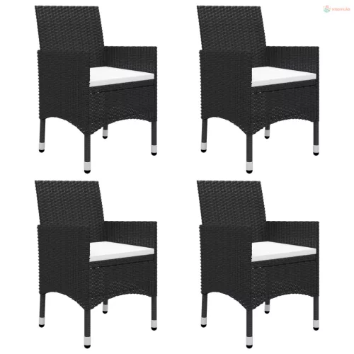 5 részes fekete kerti étkezőgarnitúra