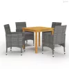 5 részes szürke kerti étkezőgarnitúra