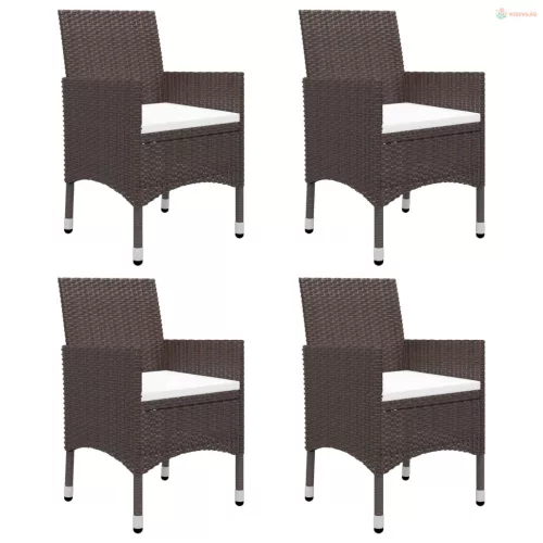 5 részes barna kerti étkezőgarnitúra