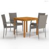 5 részes szürke kerti étkezőgarnitúra