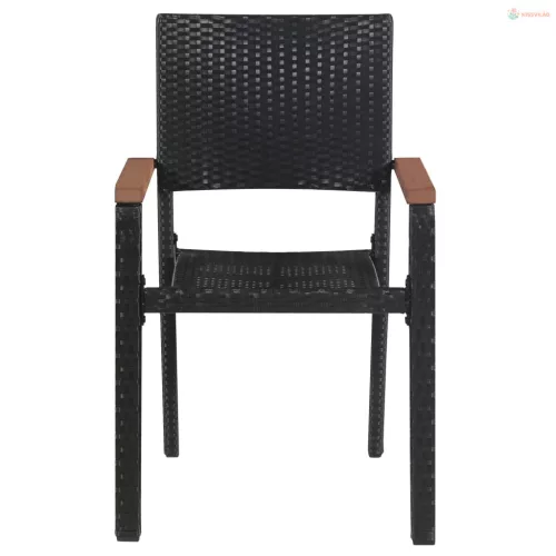 3 részes fekete kerti étkezőgarnitúra