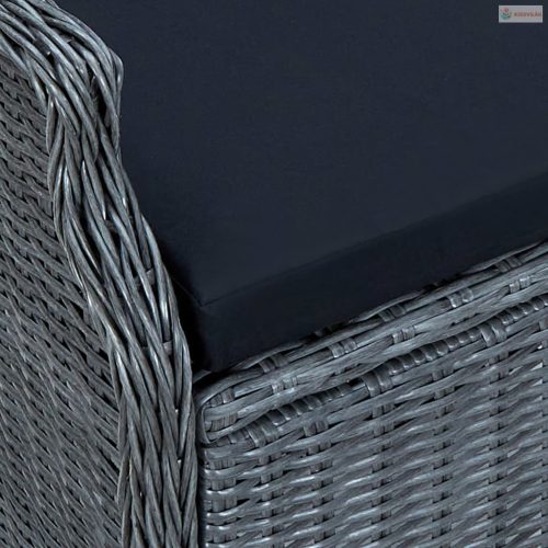 5 részes sötétszürke kerti étkezőgarnitúra