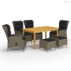 7 részes barna kerti étkezőgarnitúra