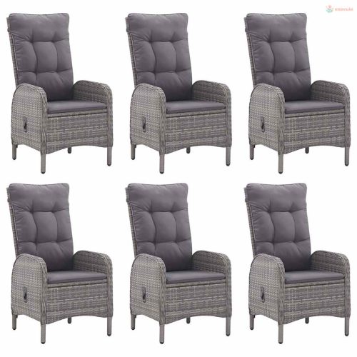 7 részes szürke kerti étkezőgarnitúra