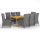 9 részes szürke kerti étkezőgarnitúra