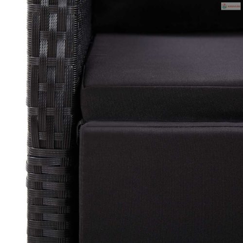 9 részes fekete kerti étkezőgarnitúra