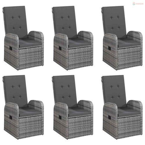 7 részes szürke kerti étkezőgarnitúra