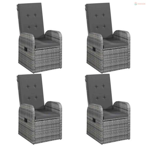 7 részes szürke kerti étkezőgarnitúra