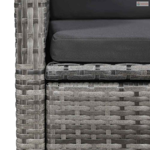 7 részes szürke kerti étkezőgarnitúra