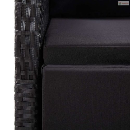 7 részes fekete kerti étkezőgarnitúra