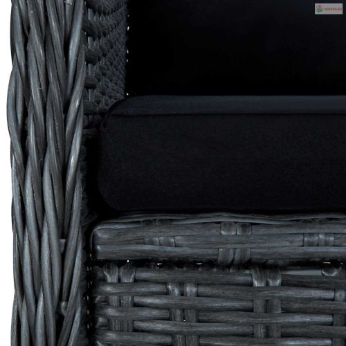 7 részes sötétszürke kerti étkezőgarnitúra