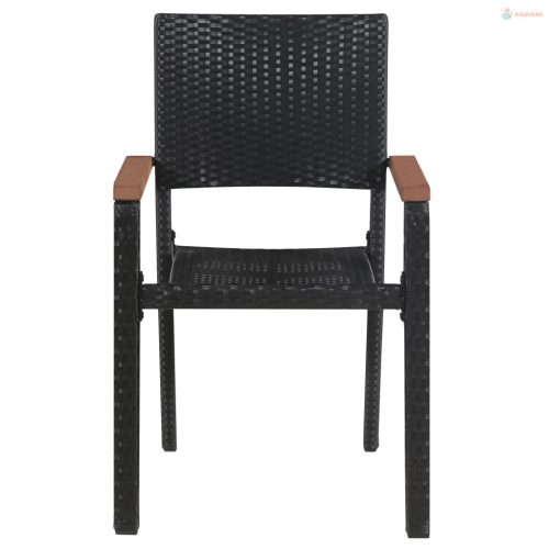 3 részes fekete kerti étkezőgarnitúra