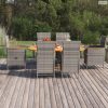7 részes szürke polyrattan kerti étkezőgarnitúra