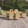 7 részes bézs polyrattan kerti étkezőgarnitúra