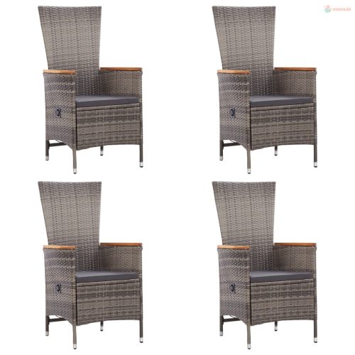 7 részes szürke polyrattan kerti étkezőgarnitúra