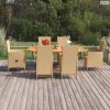 7 részes bézs polyrattan kerti étkezőgarnitúra
