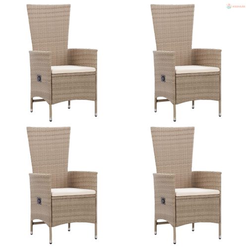 7 részes bézs polyrattan kerti étkezőgarnitúra