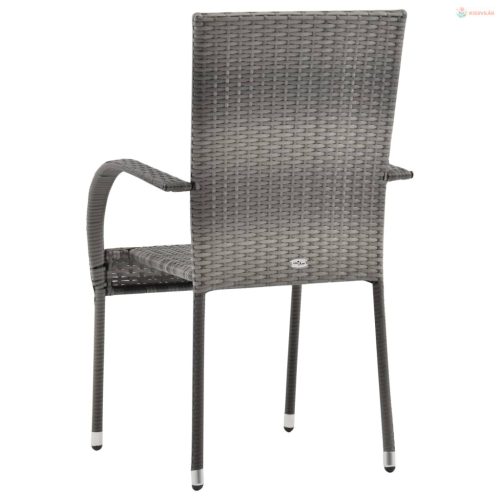 3 részes szürke kerti étkezőszett