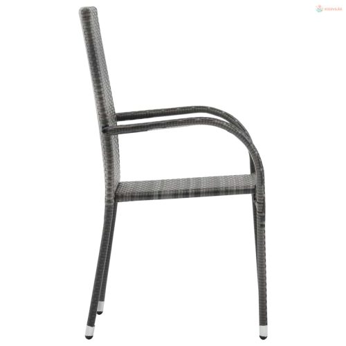 5 részes szürke polyrattan kerti étkezőgarnitúra