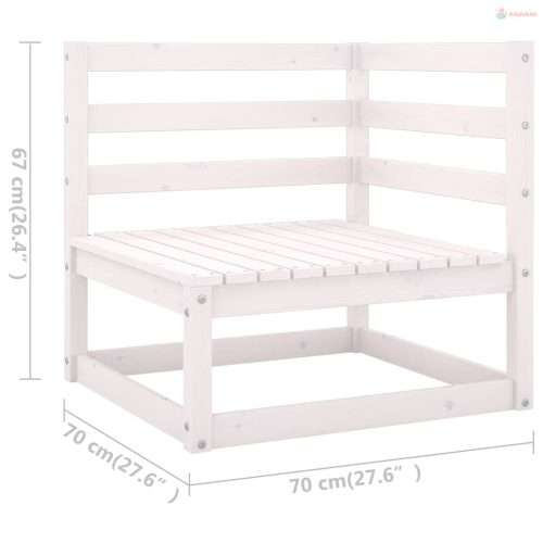 4 részes fehér tömör fenyőfa kerti ülőgarnitúra