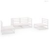 4 részes fehér tömör fenyőfa kerti ülőgarnitúra