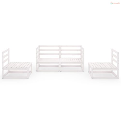 4 részes fehér tömör fenyőfa kerti ülőgarnitúra